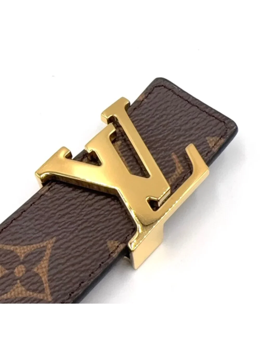 Louis Vuitton Ceinture LV Initial Reversible Leather Brown Black Belt Gold